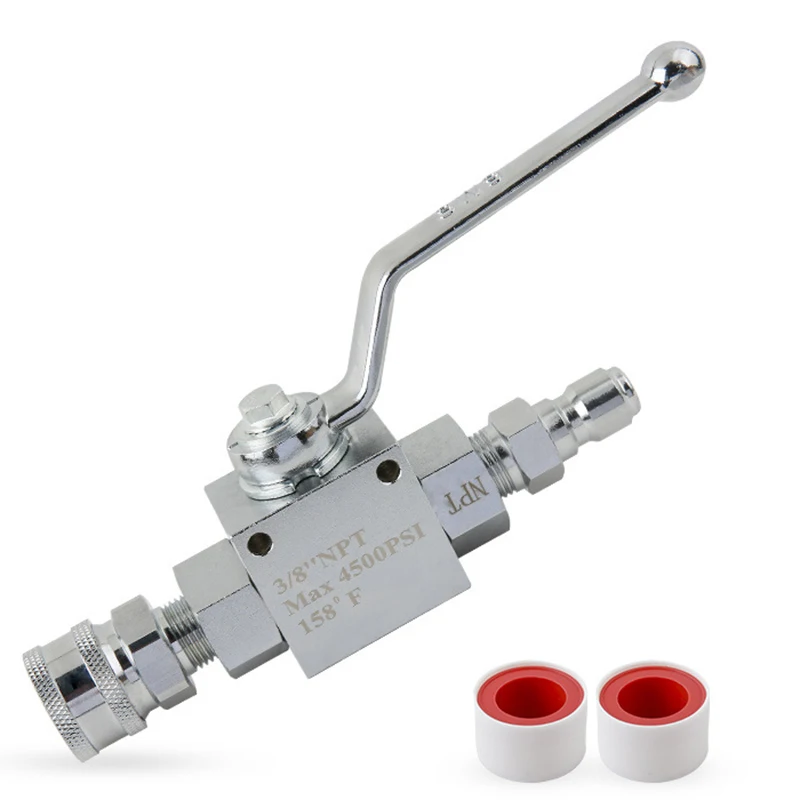 

Steel Ball Valve Easily Open Close Quick Connect High Pressure Cleaner Hoses Spray Tool Nozzle Cleaning Washer Plug