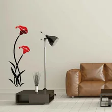 Cross Border Горячая ТВ фон спальня стерео акриловое зеркало настенные наклейки DIY Morning Glory маленький цветок поставляется с резиновой