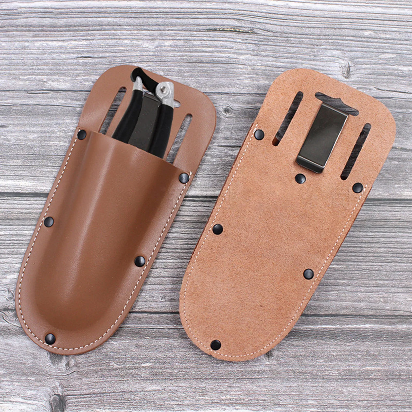 leather tool bag Professional garden pruning shear pouch Gardening Pruner Shears Sheath Premium PU Leather Protective Case Cover Brown tool bags for sale