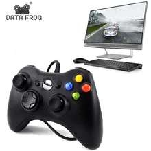Данных лягушка черно-белые проводной Вибрационный геймпад с usb-кабелем игровой пульт дистанционного управления Джойстик для геймпады для ПК высокое качество
