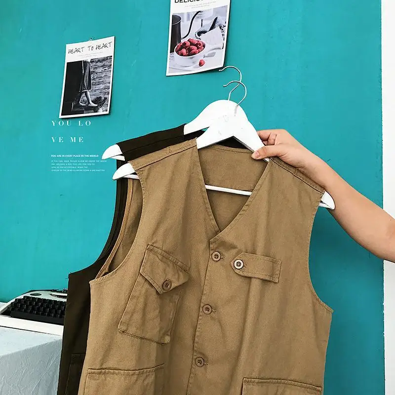 New Vintage Safari Vest Women Solid 