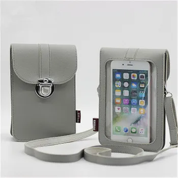 

Touch Screen Cell Phone Purse Smartphone Wallet Leather Shoulder Strap Handbag Women Bag for Iphone X Samsung S10 Huawei P20