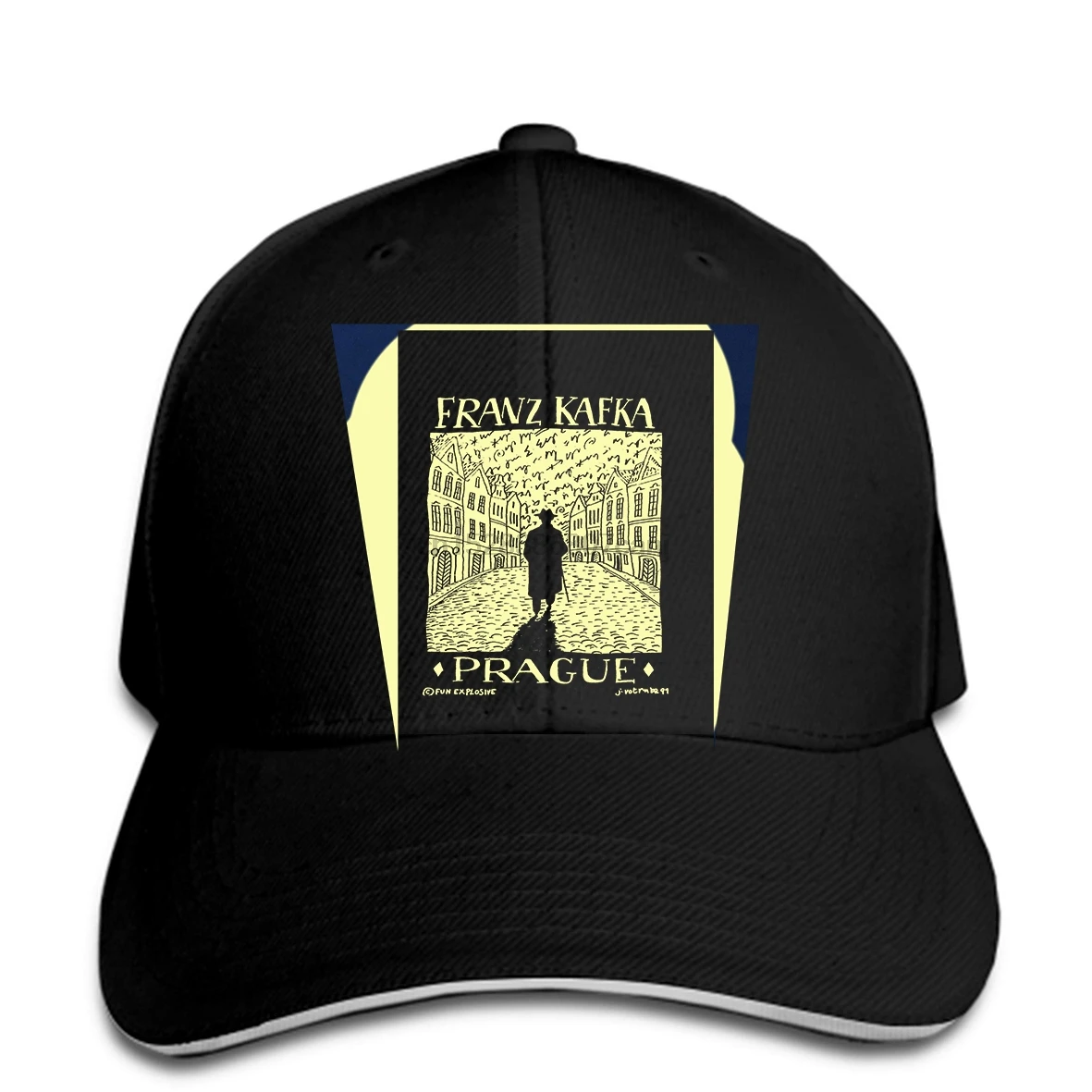 Бейсбол кепки редкие в винтажном стиле 90 х Франц Кафка Прага искусства музей поп