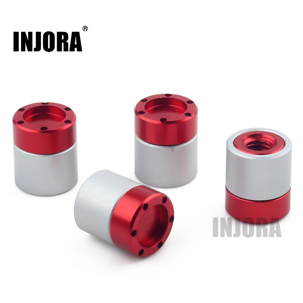 Injora 4 шт. алюминиевое колесо обод центр крышки M4 гайки для 1/10 RC комплект автомобильных принадлежностей для передней и задней оси SCX10 90046 Traxxas TRX4 Tamiya Recat RC автозапчасти