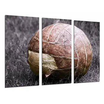 

Landscape Soccer ball Vintage Ball Sport, photo print on wood, modern picture decorative 26804