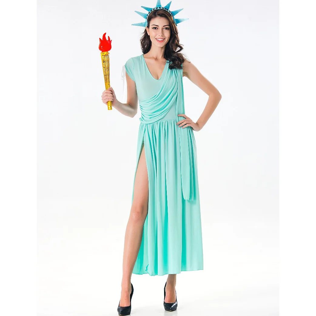 

Europe And America Sexy Women's Greece Goddess Slit Character Cosplay Halloween Costumes