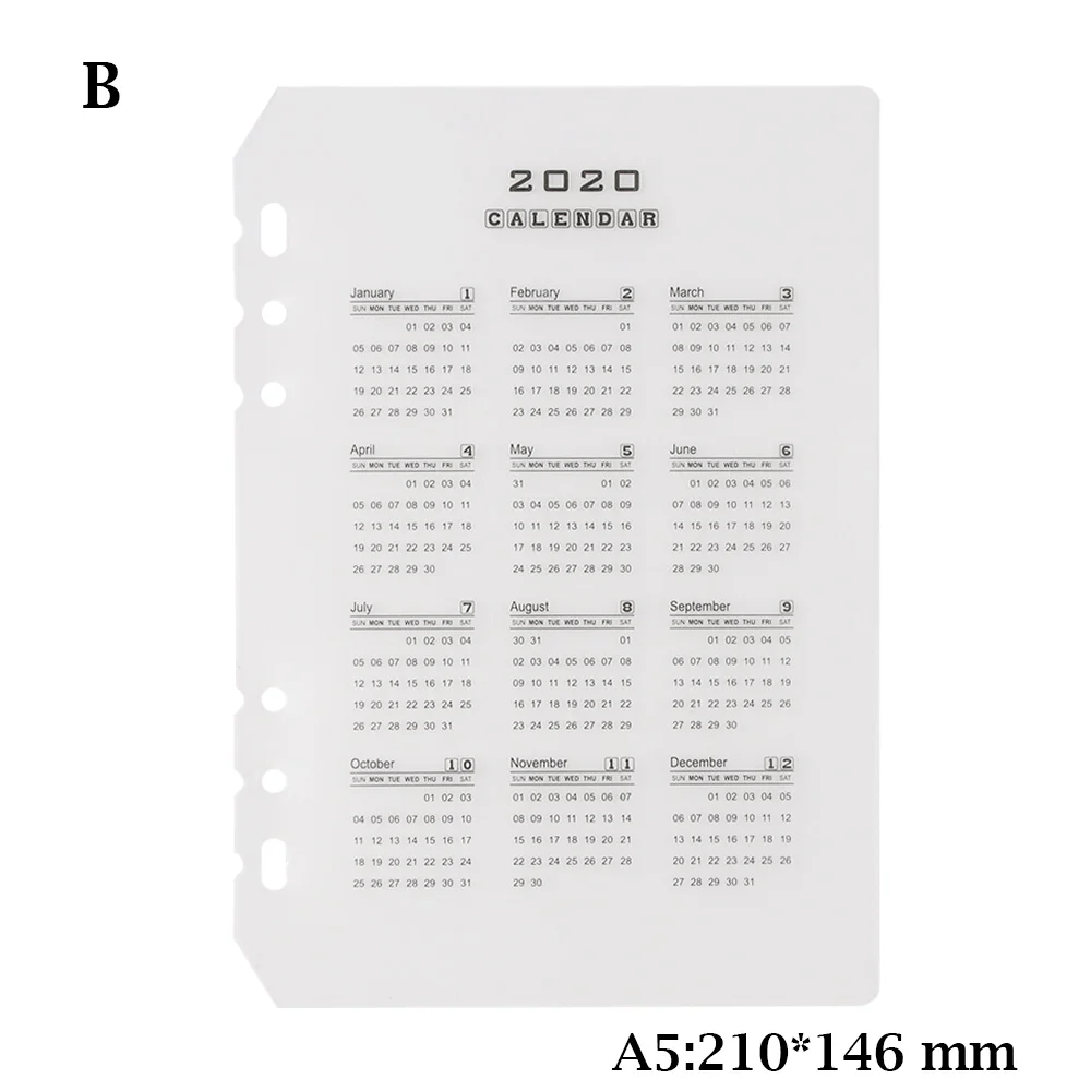 2 шт. для планировщика, органайзер для тетрадей PP, календарь A5/A6, 6 отверстий, индексный разделитель, разделитель, канцелярские принадлежности, Новинка