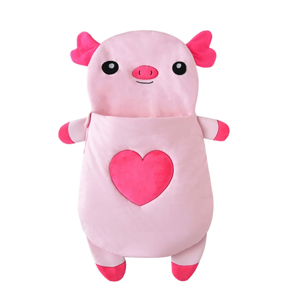 Pink Рисунком свинки из мультфильма спальный мешок для малышей зимний костюм для маленьких детей, теплое одеяло для пеленания Обёрточная бумага - Цвет: Pink