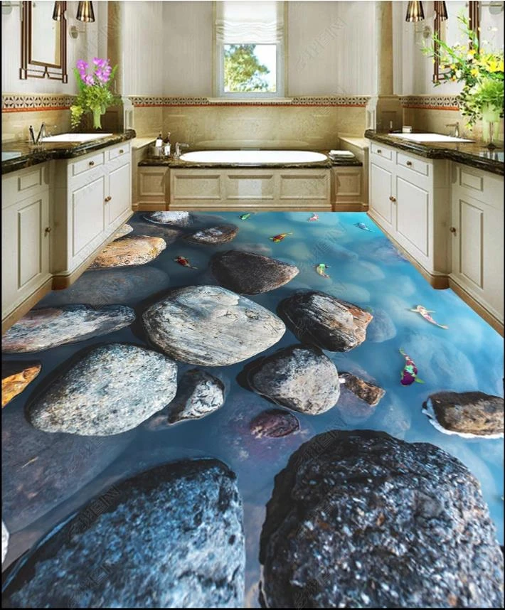 Ozel Resim Kendinden Yapiskanli 3d Doseme Duvar Kagidi Duvar Cikartmalari 3d Zemin Boyama Tas Balik Zemin Duvar Boyama Duvar Kagitlari Wallpapers Aliexpress