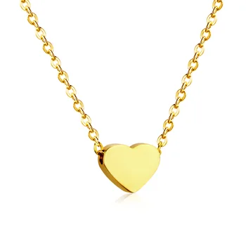 LUXUKISSKIDS Heart Pendants Necklaces Stainless Steel Choker Link Chain Gold Women/Men Necklace set hot Jewelry collares collier