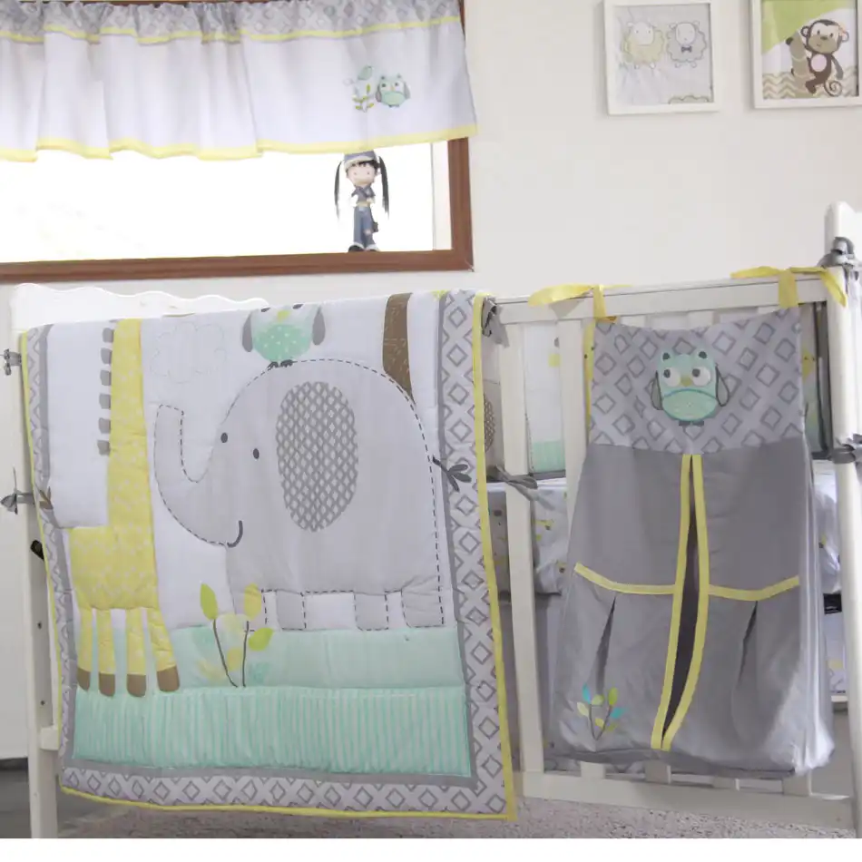 crib set elephant