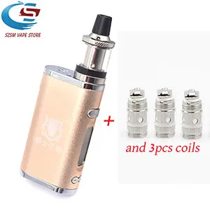 Gold and 3 coils Электронная сигарета, регулируемый vape 80 Вт, комплект модов, Встроенный 2000 мАч, батарейный блок, 3 мл, бак, электронная сигарета, большой дымовой Атомайзер - Цвет: Gold and 3 coils