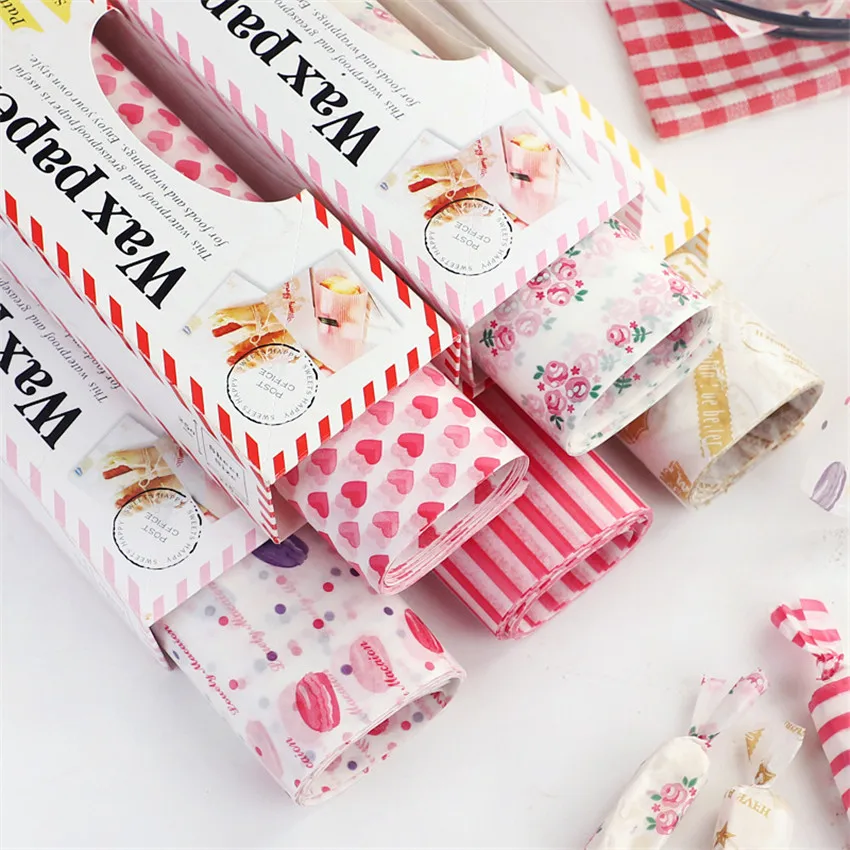 

50Pcs/Set Wax Paper Food Grade Grease Paper Food Wrappers Wrapping Paper For Bread Sandwich Burger Fries Oilpaper Nougat wrapper