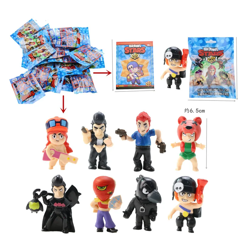 

Game Figure Toys Poco Shelly Nita Colt Jessie Brock El primo Mortis Crow Figures With Card Kids Toys Christmas Halloween Toys