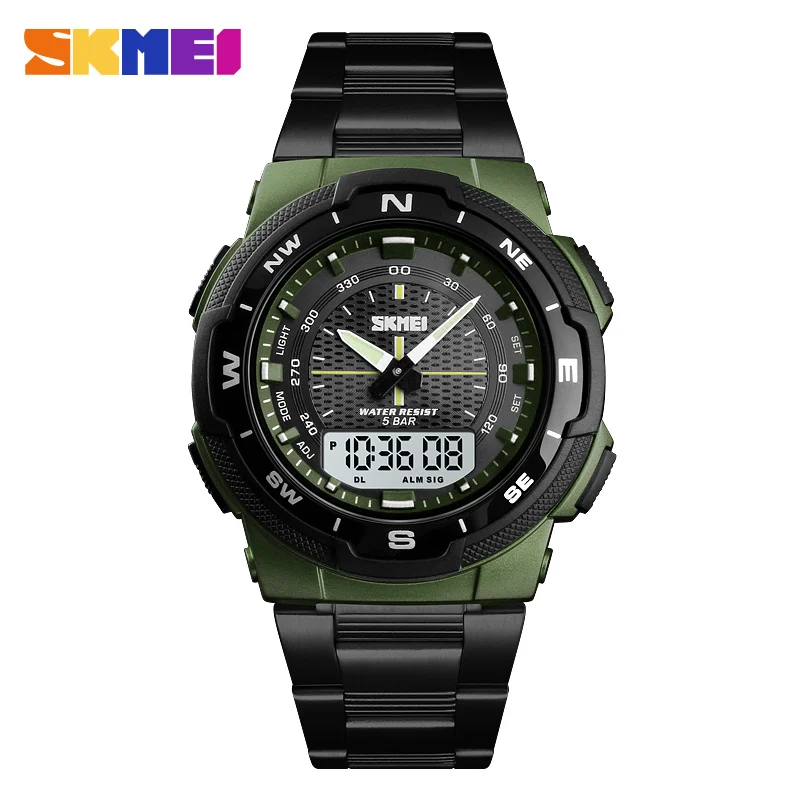 Luxury Men's Stainless Steel Quartz Sports Watch - Waterproof and Fashionable