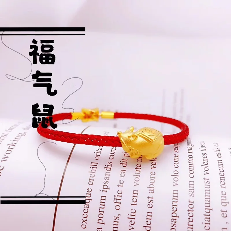 OMHXFC ювелирные изделия оптом YM385 Европейская мода изящная женщина мужчина Вечеринка День рождения Свадьба Подарок крыса DIY аксессуары 24 к золотые бусины
