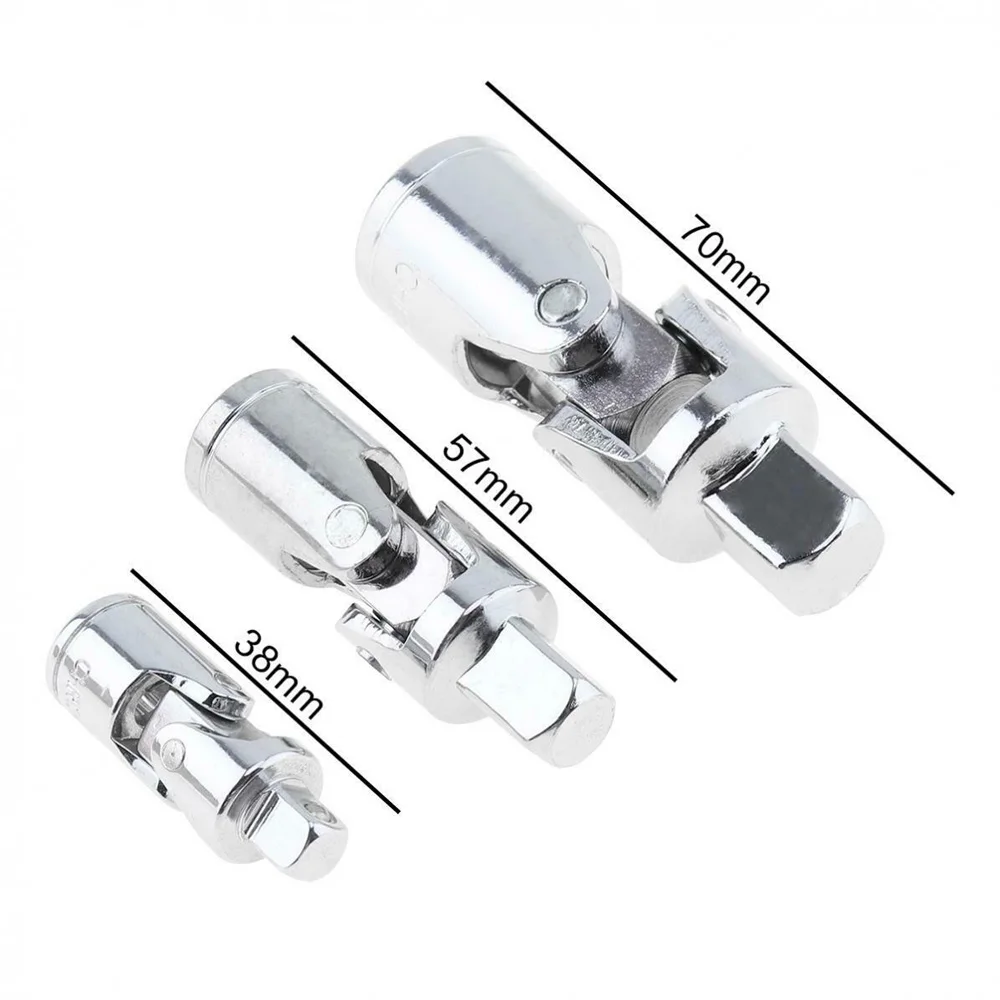 

3 Pcs Set Swivel 1/4 3/8 1/2 Inch Drive Universal Joint Adaptor Air Impact Socket Joint Adapters