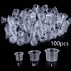 100pc S/M/L Plastic Disposable Microblading Tattoo Ink Cups Permanent Makeup Pigment Clear Holder Container Cap Tattoo Accessory 1