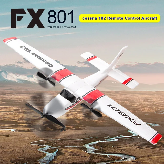 FX801 Airplane Cessna 182 DIY RC Plane 2.4GHz 2CH EPP Craft Electric RC Glider Airplane Outdoor Fixed Wing Aircraft for Kids 1