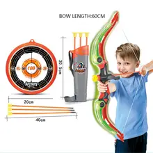 Flèche d'arc pour les enfants avec lampes de poche Led ensemble de tir à l'arc 3 ventouses flèches jouets de plein air pour les enfants de 3-12 ans