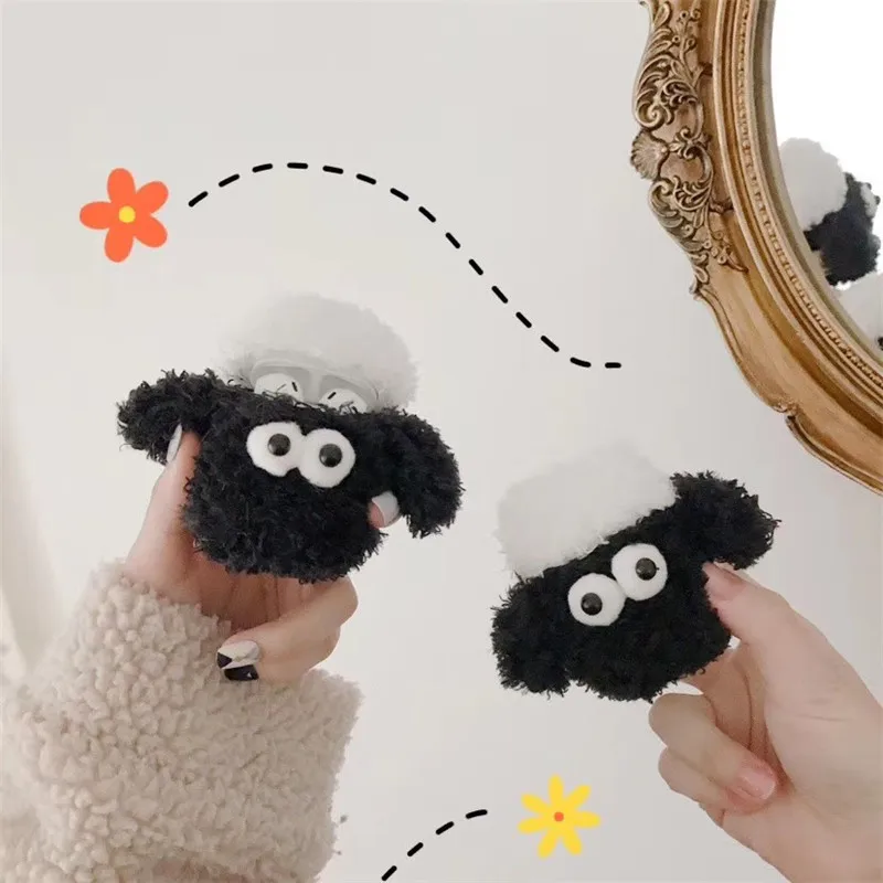 Милый мультфильм Плюшевый Shaun The Sheep Airpods брелок для Airpods противоударный беспроводной Bluetooth наушники защитный Брелок «Обложка»