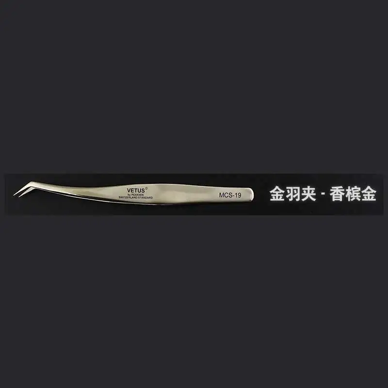 Vetus Eyelashes Extension Tweezers Stainless Excellent Closure 3D 6D Volume Lash Tweezer Eye Makeup Tools - Color: Mcs19