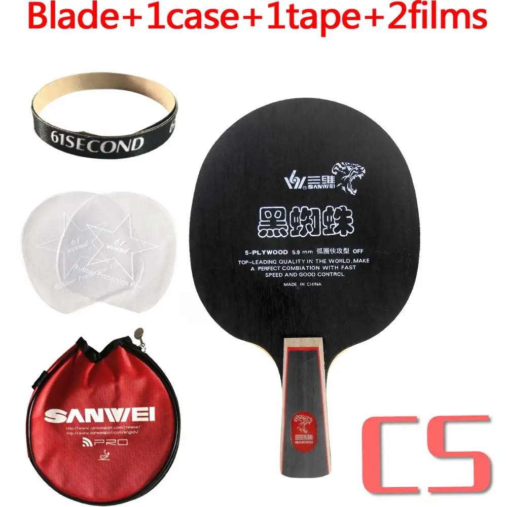 CS with Y1 case Sanwei A4 черный паук 4 A-4 от настольный теннис лезвие для пинг понга Ракетки - Цвет: CS with Y1 case
