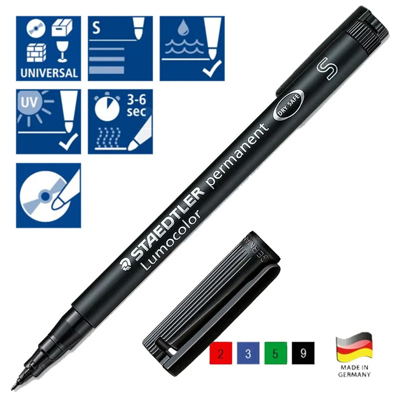 STAEDTLER Folienstift Lumocolor F permanent 318-9 schwarz OHP Pen Marker NEU 