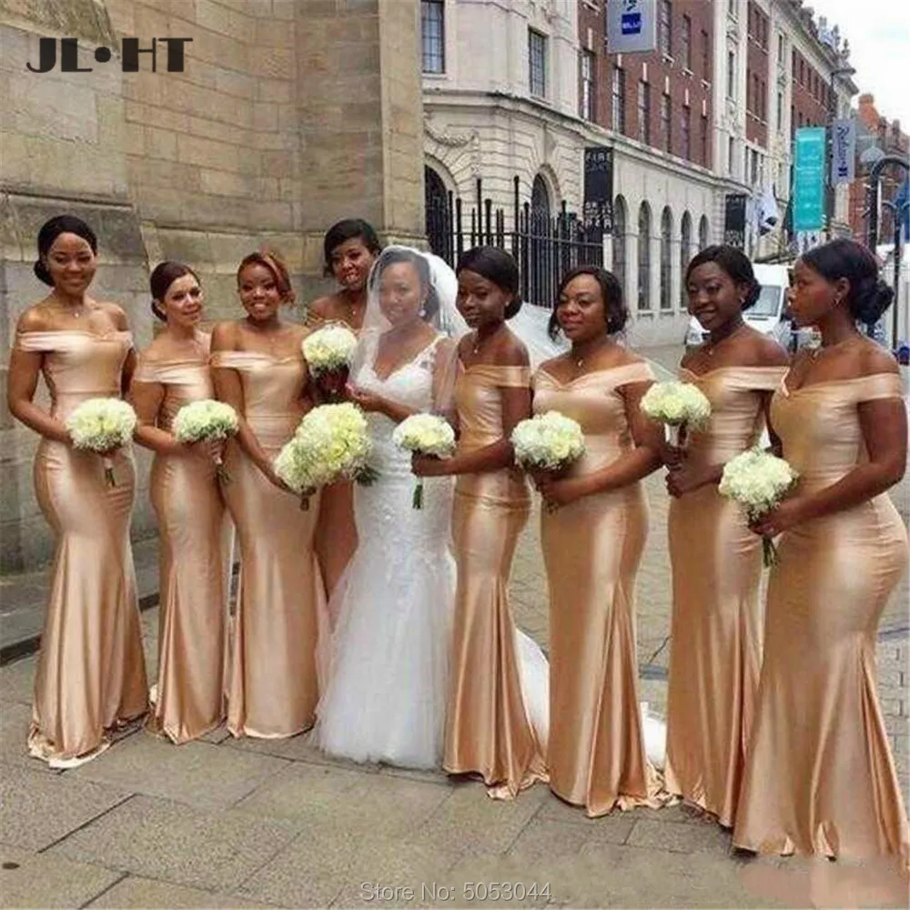 Champagne Gold Bridesmaid Dress Mermaid 