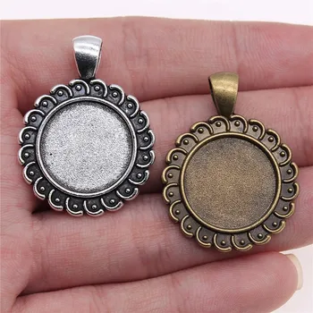 

WYSIWYG 5pcs 18mm Inner Size 36x27mm Outer Size Antique Bronze Antique Silver Color Zinc Alloy Cameo Cabochon Base Setting