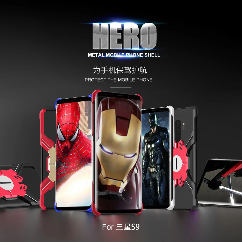 Герой Marvel элементы Алюминиевый металлический бампер чехол для samsung Galaxy S9/S9 Plus ультра тонкий жесткий защитный бампер для телефона