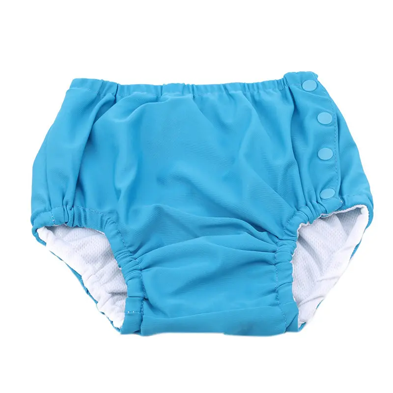Водонепроницаемые детские подгузники для плавания, купальники с подгузниками, трусики, тканевые подгузники для плавания, штаны для плавания для младенцев, для маленьких мальчиков и девочек - Цвет: Blue