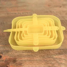  6Pcs Adaptable silicone lids Magic Silicone caps For Food Pot Reusable Washable Food Covers Kitchen Accessorie 