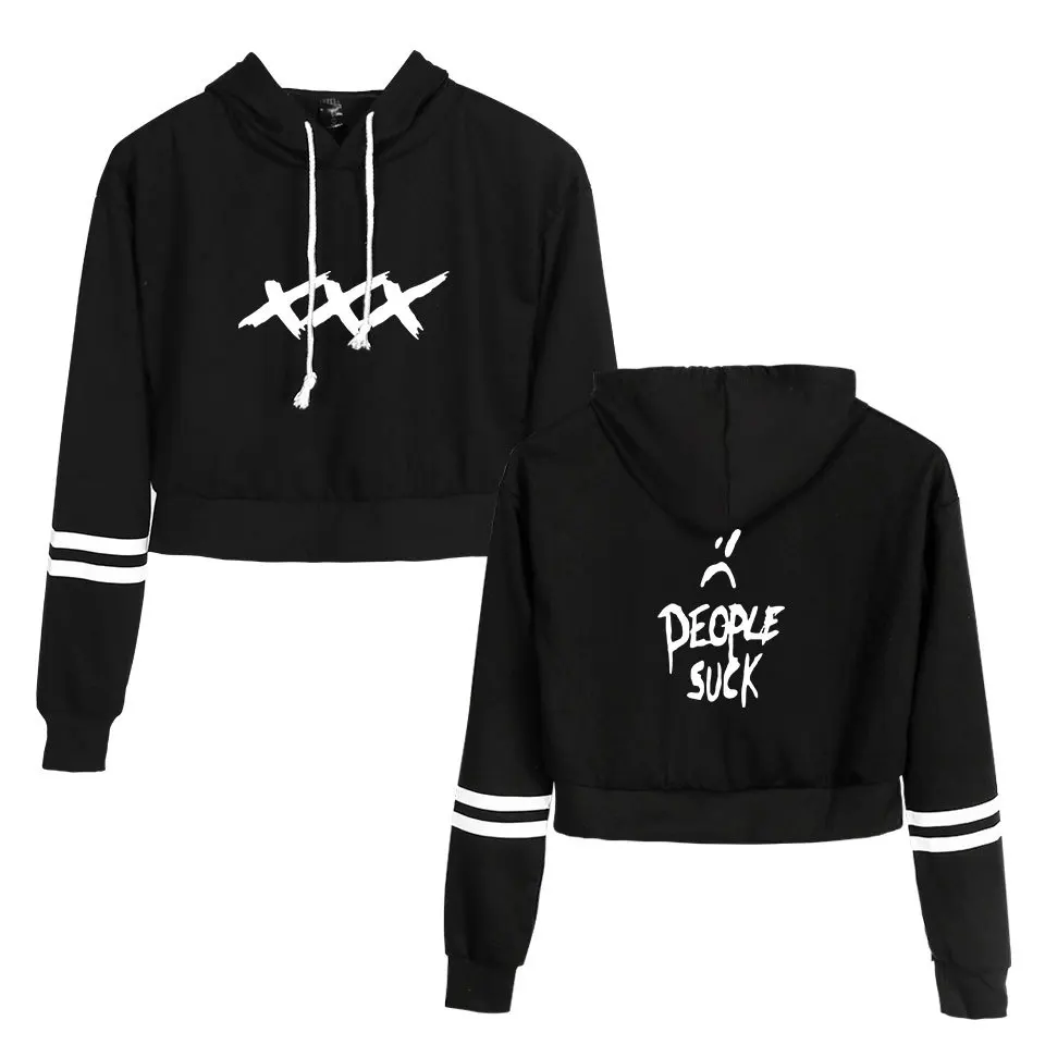 Модный принт sudadera xxtentacion толстовки с капюшоном женские укороченный топ рубашка пуловер Толстовка Revenge Harajuku одежда