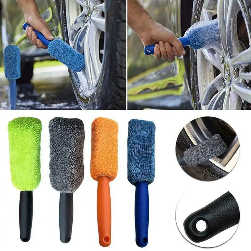 Car Wash Portable Microfiber Wheel Brush Cleaning Tools With Plastic Handle Auto Washing Cleaner инструменты для авто |