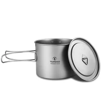 Tomshoo 1100ml Titanium Mug Outdoor Camping Picnic Water Cup Camping Tableware Cookware w/ Lid Camping Accesorios Cookware Camp 2