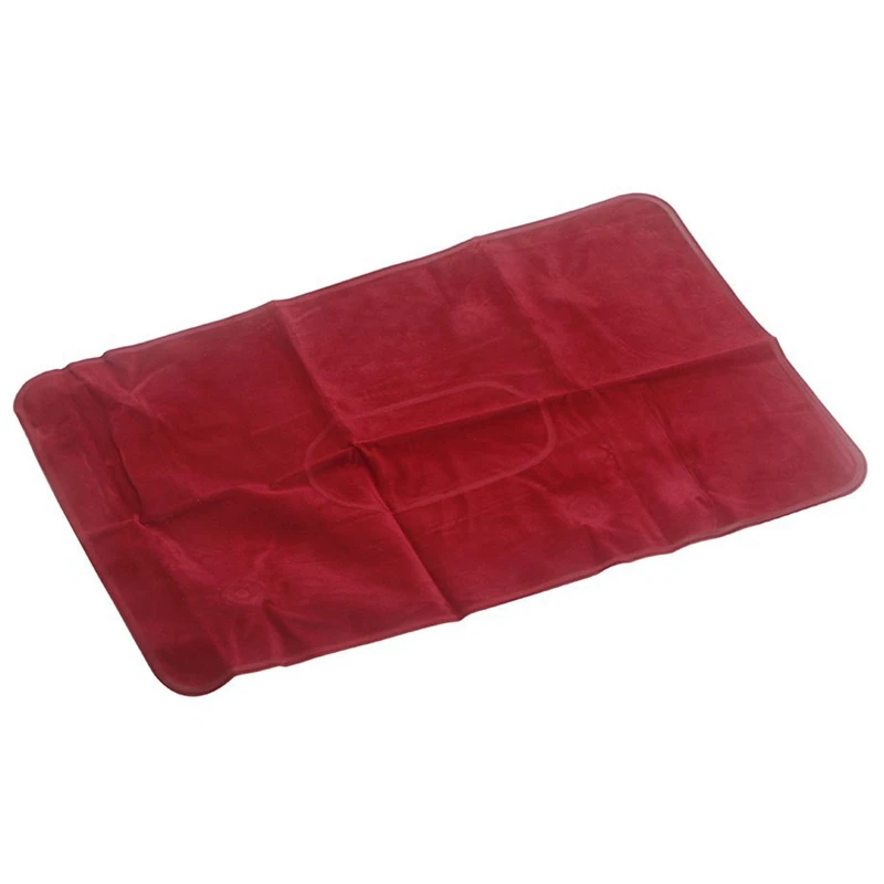 Двухсторонняя подушка Флокированная надувная подушка замшевая ткань Кемпинг Туризм Открытый офис самолет складной портативный отель red win
