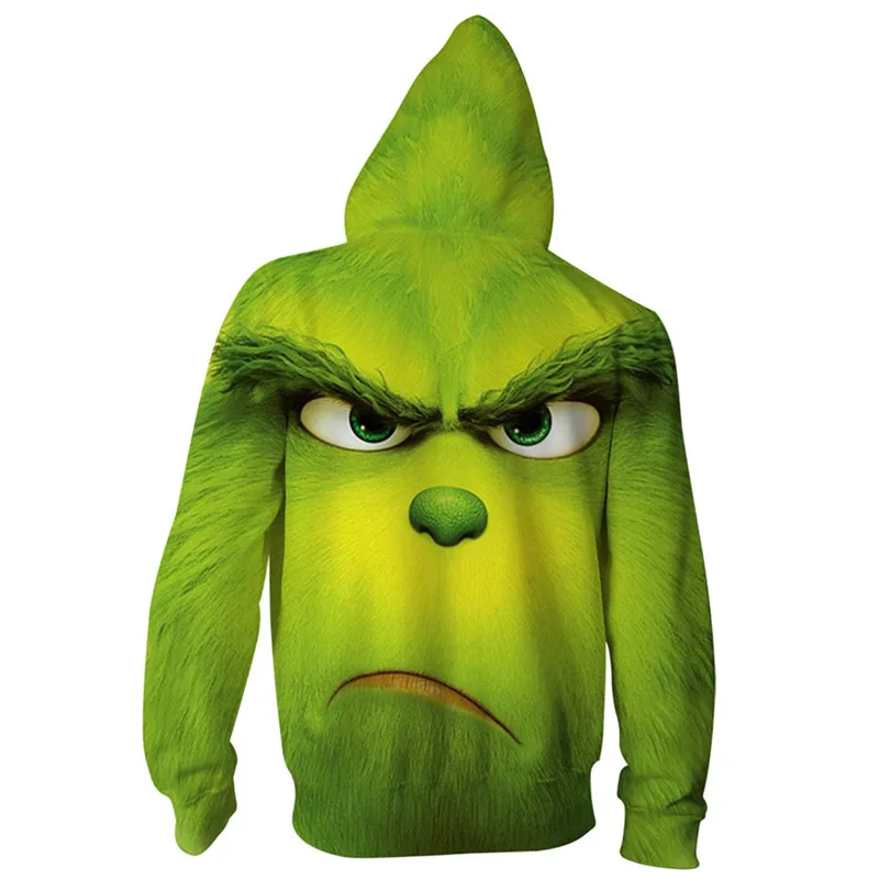 Moleton bluzy damskie/Толстовка для косплея из фильма Grinch; зимняя мужская толстовка с капюшоном и принтом в стиле Харадзюку; куртка Grinch