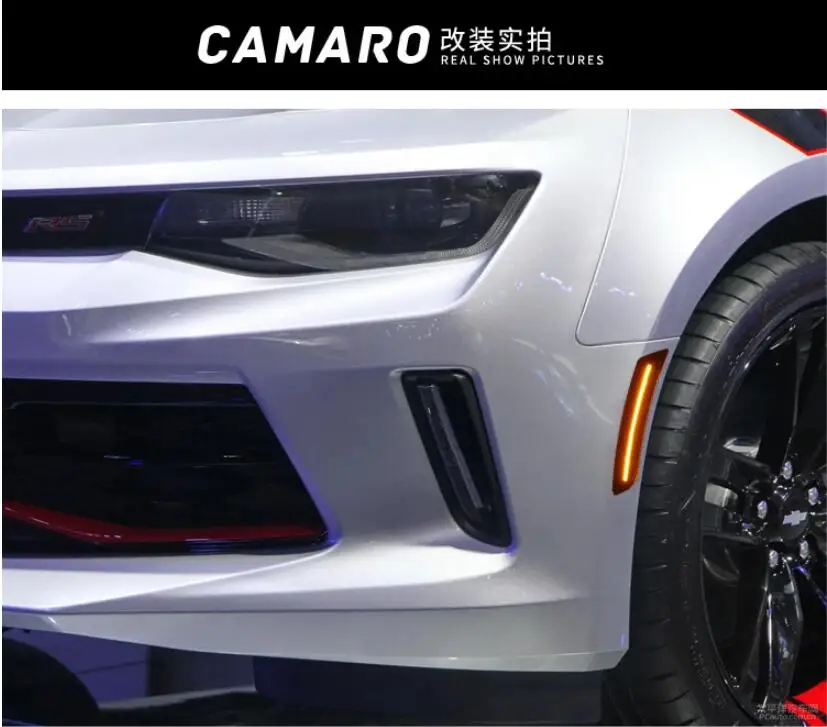Автомобильный бампер головной светильник для индикатора camaro Дневной 2016 ~ 2018y DRL