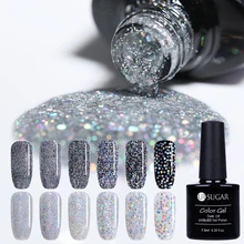 Ur Sugar Серебряный УФ-гель голографический лак 7,5 мл лазерные блестки замочить от гель-лака долго-lastingManicure лак для ногтей