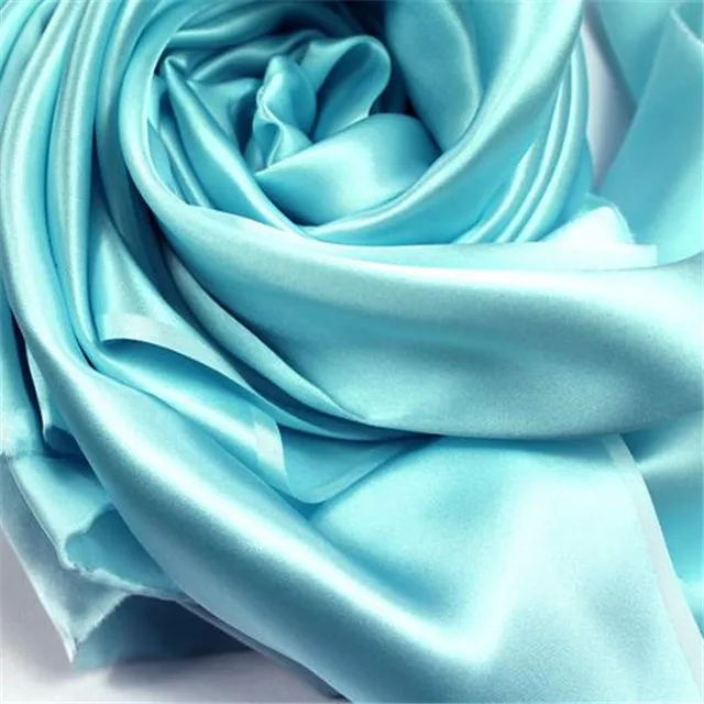 Шелк Шармез Атласная Ткань 19momme 44 дюймов гладкое ощущение органический текстиль шелк герцогиня атласная ткань для женской одежды - Цвет: 6 light blue