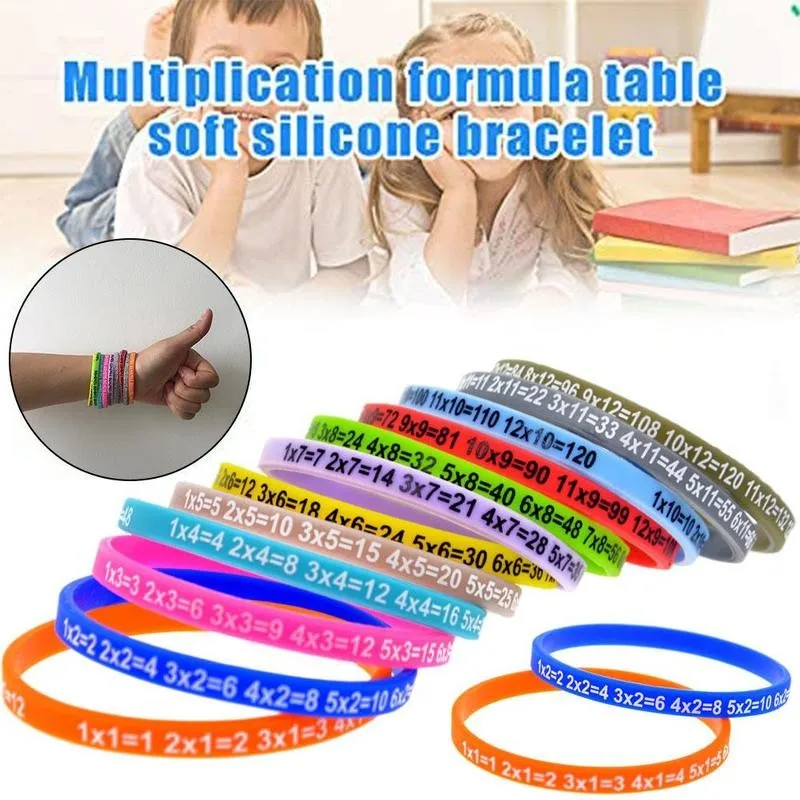 Soft Silicone 12Pcs/Set Multiplication Tables Bracelet Learn Math Education Wristband For Kids Preschool Teaching Aids Math Toy