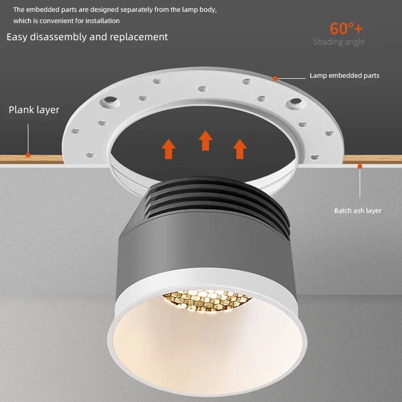  BRGT LED Frameless Spotlight Easy To Installed  Recessed Ceiling Lamp No Border Home-style For Living Room Gallery Lighting 4