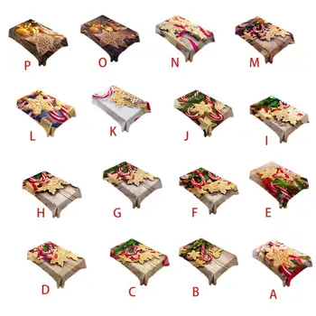 

Christmas Square Tablecloth Gingerbread Man Snowflake Digital Printing Table Cover for Party Supplies Dining Room Kitchen Decor