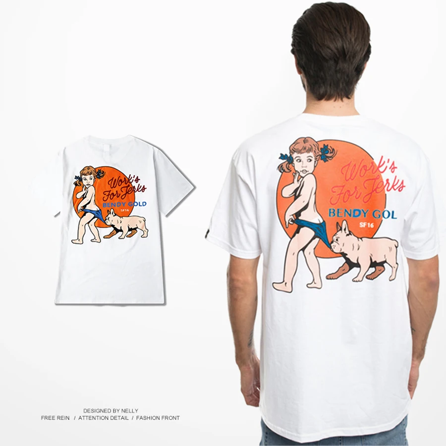 2019 Футболка с принтом животных Мужская хлопковая футболка коротким рукавом