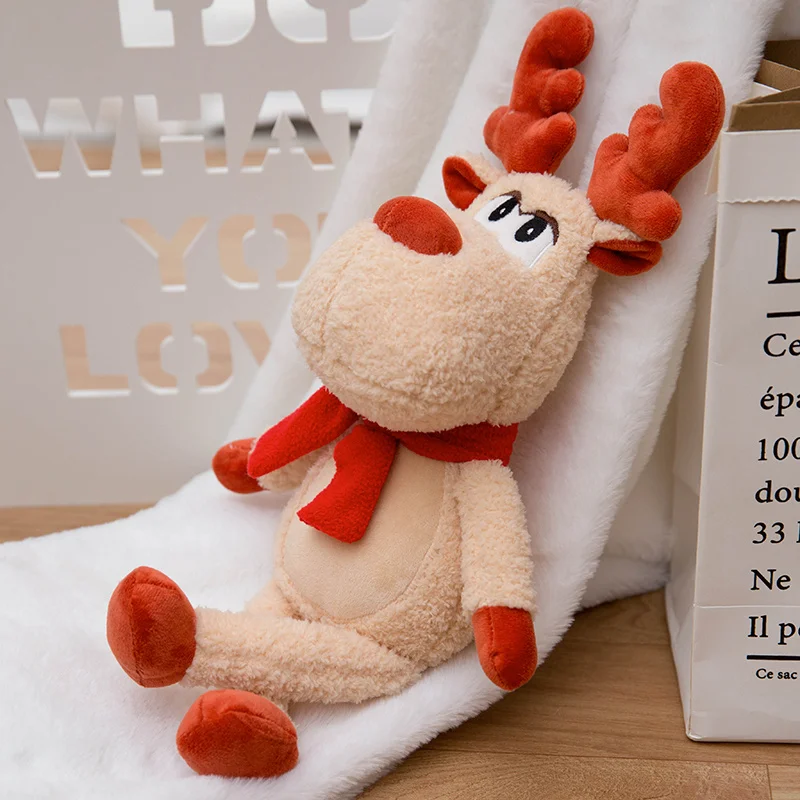 Scarf Reindeer Cute Elk Plush Doll high quality stuffed Toy Christmas Decoration soft Gift for kids