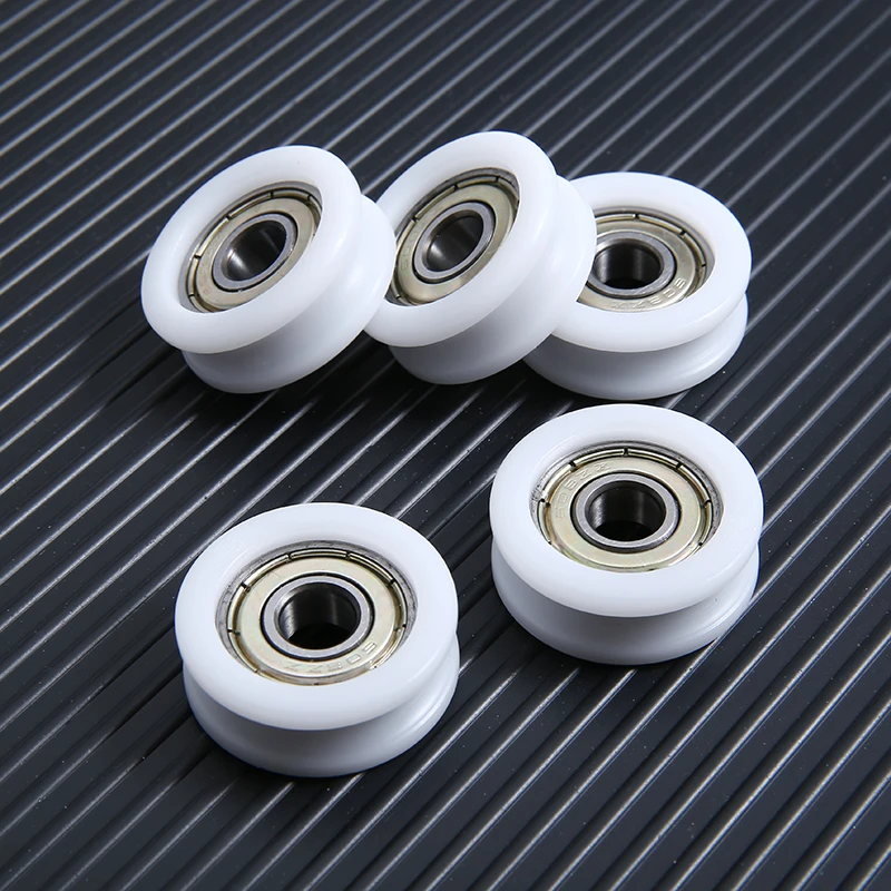 10 pcs U Nylon plastic Embedded 696 Groove Ball Bearings 6*22*7mm Guide Pulley 