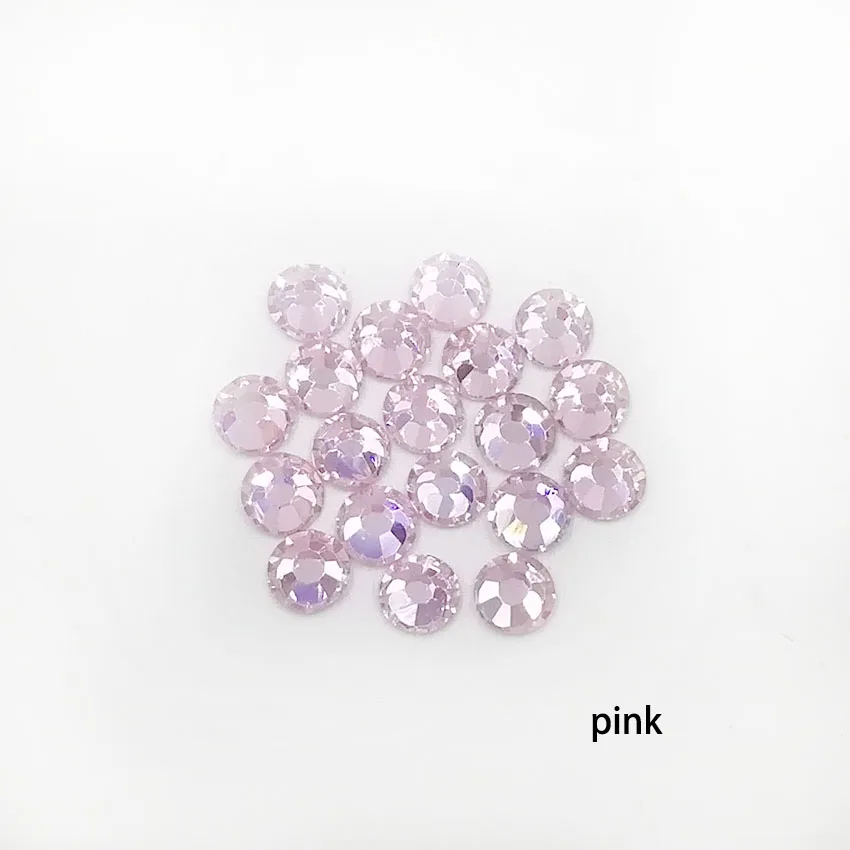 pink 3,2 мм Стразы для дизайна ногтей с плоской задней поверхностью из 3D стекла AB для ногтей ювелирные украшения для ногтей блестки для украшения кристально чистые розовые золотые серебряные драгоценные камни - Color: pink
