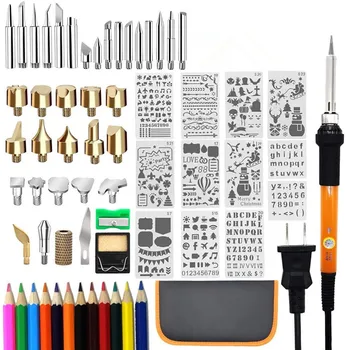 

FROGBRO 60W Soldering Iron Pyrography Kits Adjustable Temperature Welding Wood Embossing Burning Pen Soldering With Tool pack
