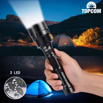 

TOPCOM Night Vision 5-Mode Lantern White Light LED Flashlight Powerful 10W 3 LED XML-T6 Torch Light For Night Camping Fishing